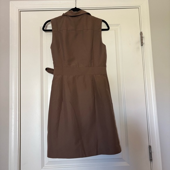 Simply Noelle Brown Button-Down Wrap Sleeveless Midi Dress - Picture 4 of 6